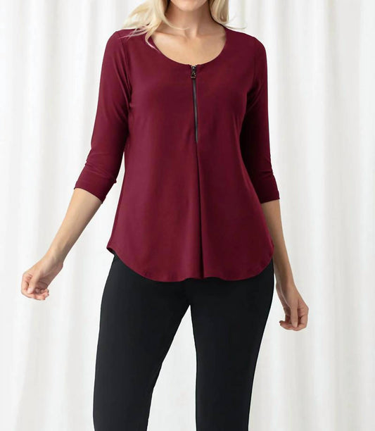 Sympli - 3/4 Sleeves Zest Henley Top