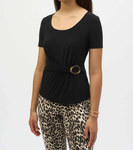 Joseph Ribkoff - Knotted Scoop Neck Top