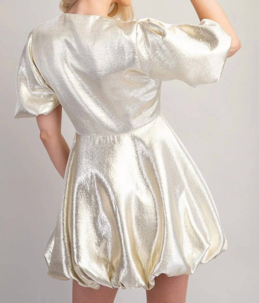 Glam - Get Your Shine On Puff Sleeve Dress