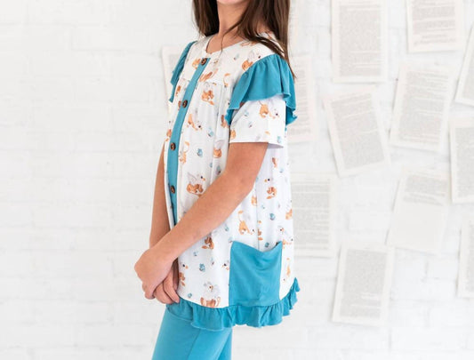 Laree + Co. - Girls Griffin Butterflies Bamboo Short Sleeve Tunic Legging Set