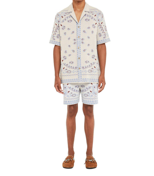 Alanui - Men's Cotton Piquet Bandana Bermuda Shorts