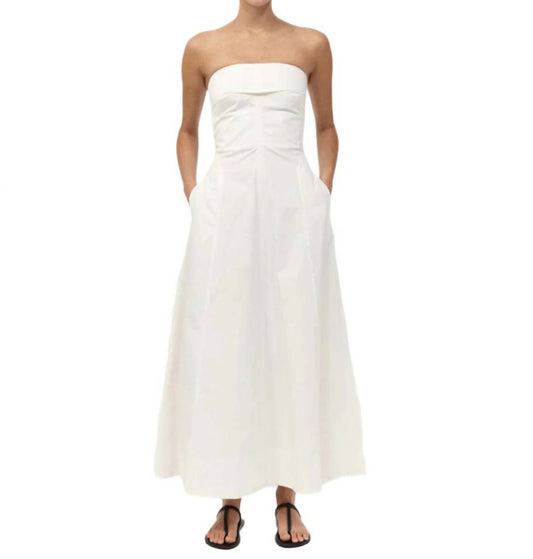St. Agni - Sculpted Cotton Strapless Dress
