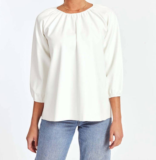 Dolce Cabo - Blakely Faux Leather Puff Sleeve Top