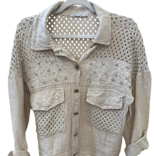 Made In Italy - Women's Boho Linen Jacket