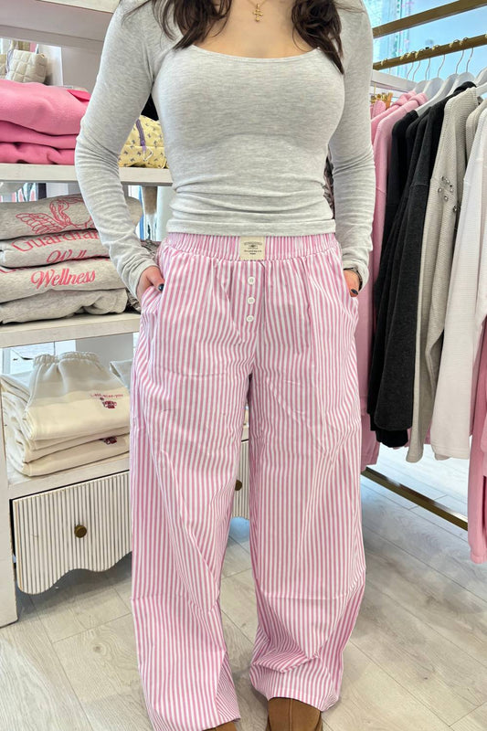 Sunkissed Coconut - Striped Boxer Lounge Pants