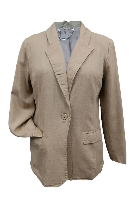 Paparazzi - Women's Linen Blend Classic Lined Blazer