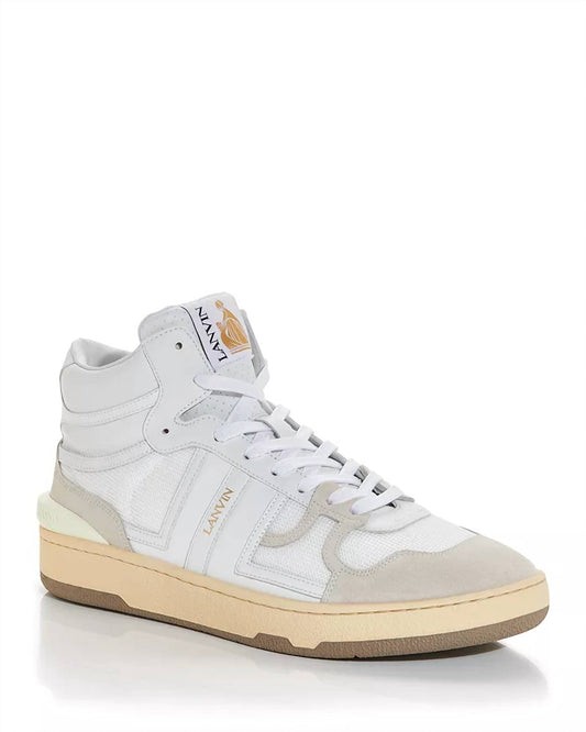 Lanvin - Men's Curb Clay Tennis Leather & Mesh Hi Top Sneakers