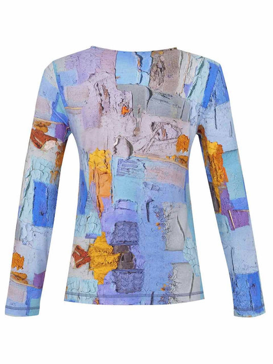 Dolcezza - Simply Art Asymmetric Neckline Top