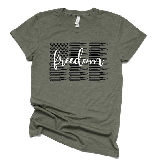 She Shed - Women's Freedom Bullet Flag Tee