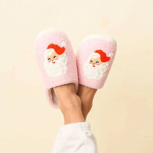 The Darling Effect - Women's Fuzzy Santa Slippers