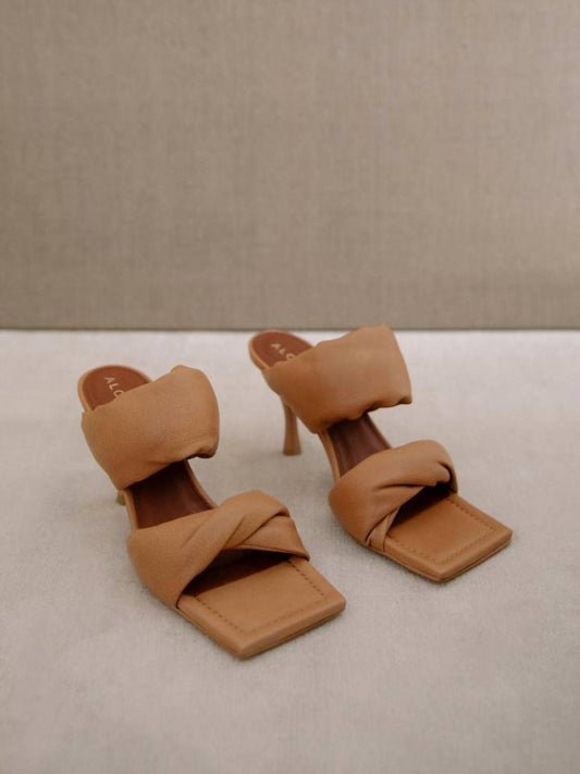 Twist Strap Leather Mules