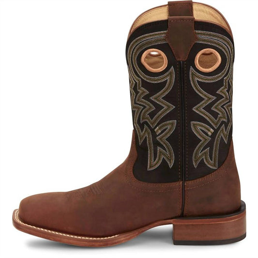 Justin Boots - Men's Leather Square Toe Western Boots