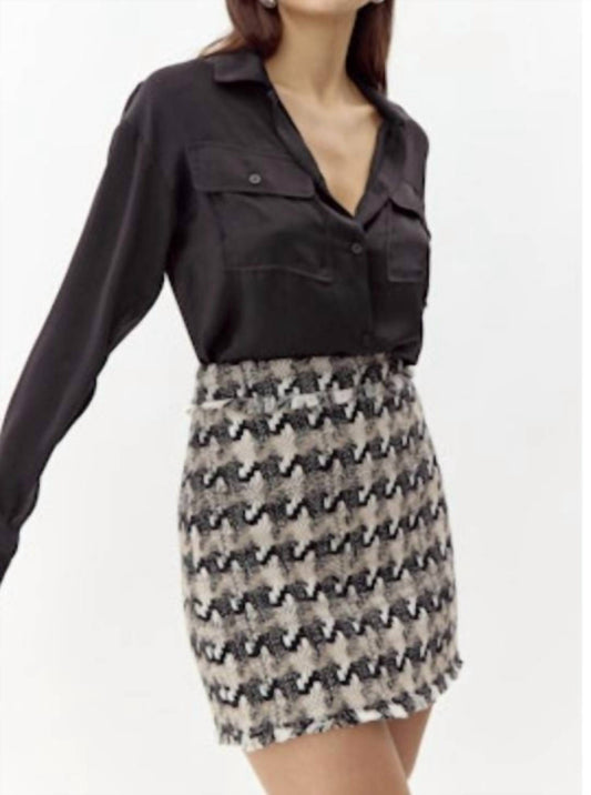 Greylin - LENNY HOUNDSTOOTH TWEED MINI SKIRT
