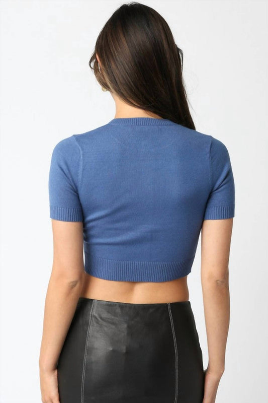 Olivaceous - Bella Short Sleeve Knit Cardigan