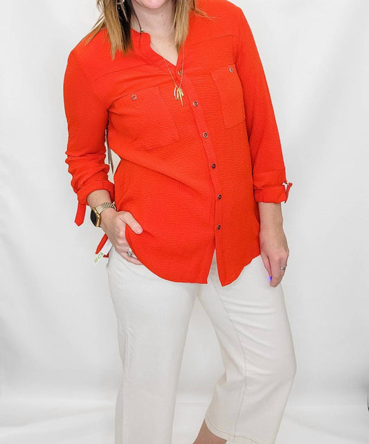 Multiples - 3/4 Sleeve Button Up