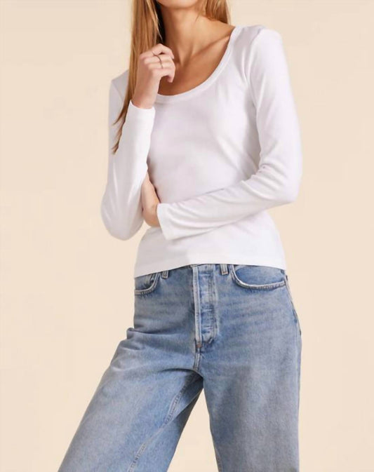 Bobi - Scooped Neck Longsleeve Seamed Top