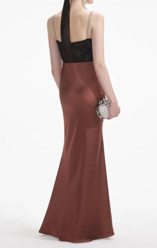 Self-Portrait - Women's Satin Diamante Gown