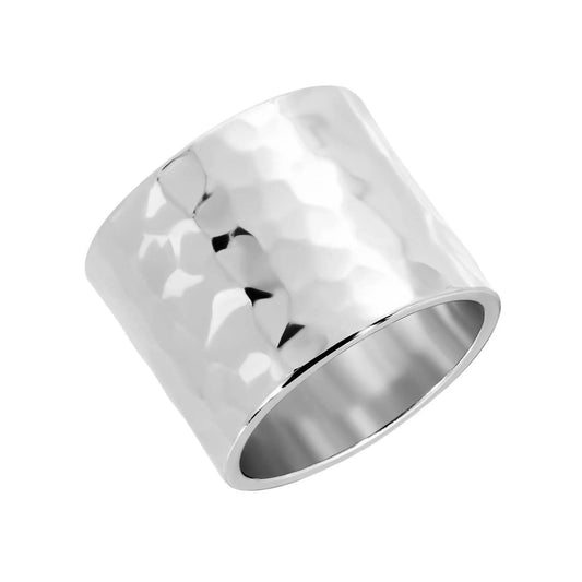 Eklexic - Women's Hammered Wide Ring