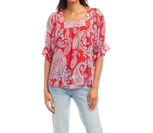 Karen Kane - Ruffle Sleeve Square Neck Top