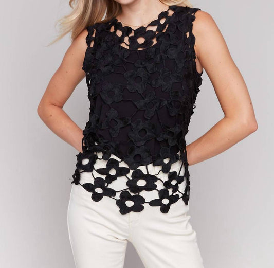 Charlie B - Floral Crochet Sleeveless Top