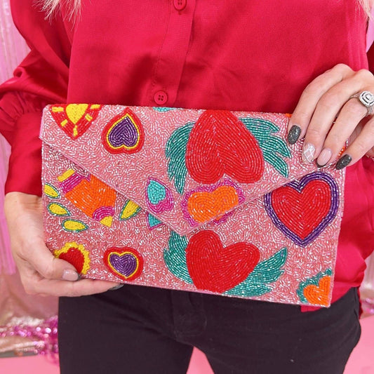 Treasure Jewels - Women's Wing Heart Clutch Bag