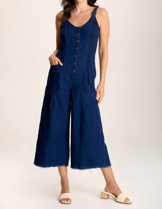 Xcvi - Jalila Mock-denim Indigo Twill Jumpsuit