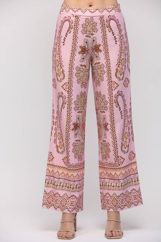 Fate - Border Print Linen High Waist Pants