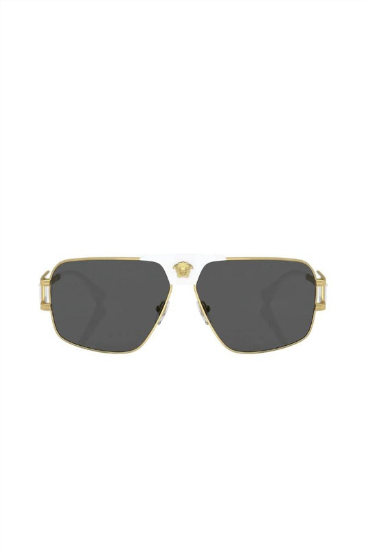 Versace - Square Metal Sunglasses with Grey Lens
