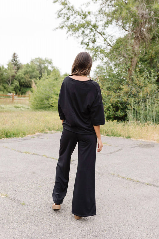 Blumin - Avonlea Drop Shoulder Top And Elastic Waist Pants Set