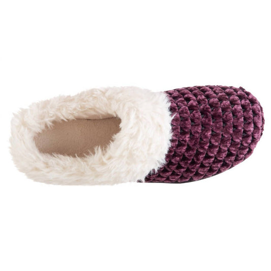 Isotoner - Women's Recycled Popcorn Chenille Erin Hoodback Slipper