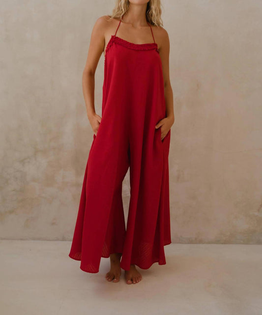 Erica Wilson - Halter Gathered Scoop Neck Jumpsuit