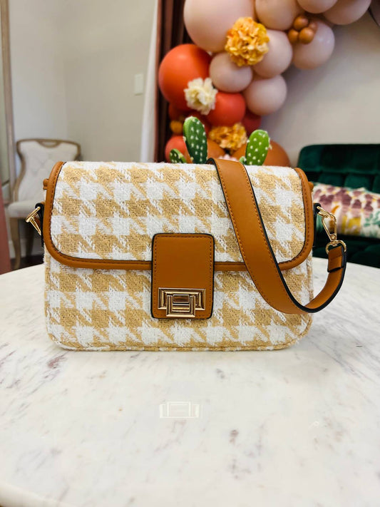 Jen & Co. - Women's Houndstooth Style Icon Purse Crossboday Bag