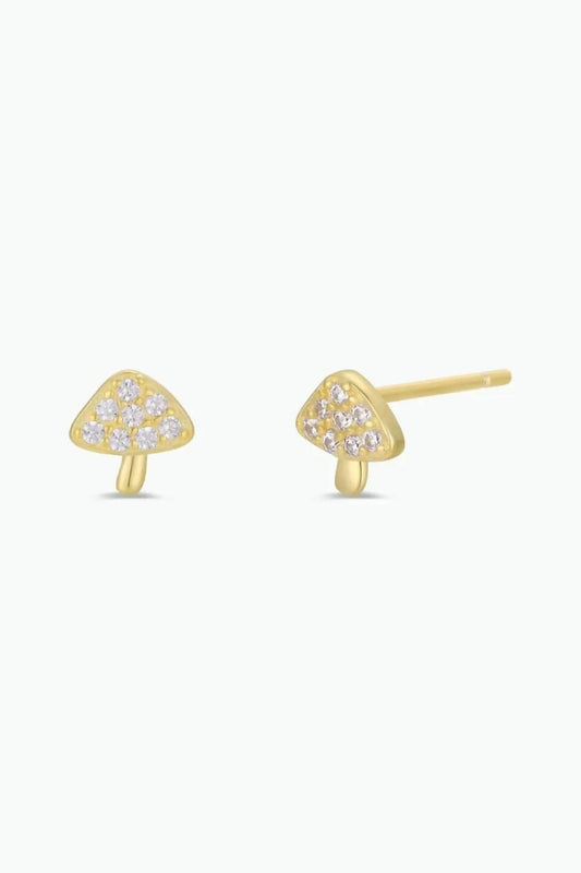 Jaxkelly - Women's Pave Mushroom Stud Earrings
