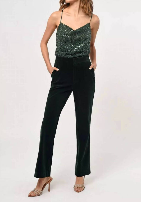 Greylin - Milton Velvet Straight Leg Trouser