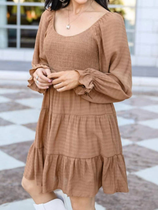 Andree By Unit - Sweetest Soul Tiered Dress in Brown