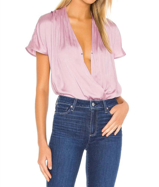 Paige - Dijon Surplice Short Sleeves Bodysuit