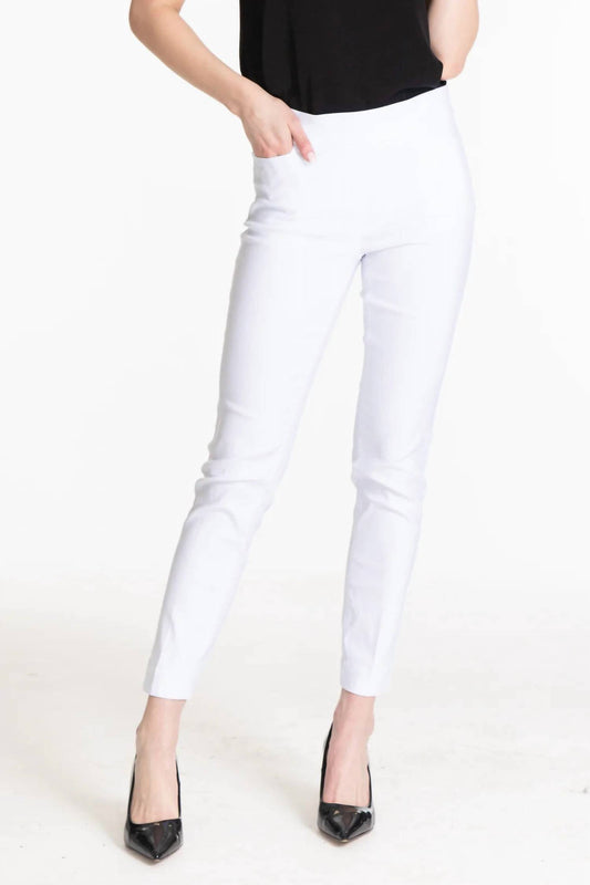 Multiples - Slim Sation White 4 Pocket Pants
