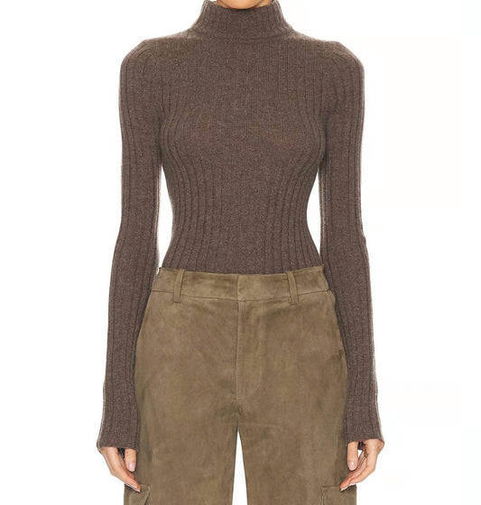 Sprwmn - Long Sleeve Mock Neck Top