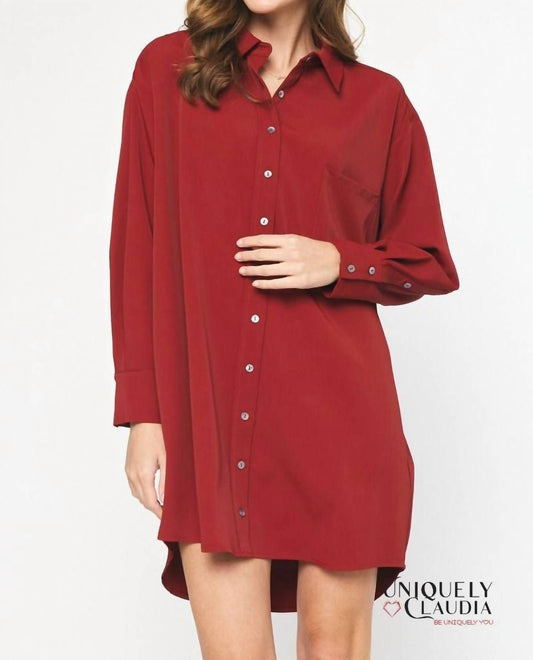 Entro - Sheri Long-Sleeve Shirt Dress