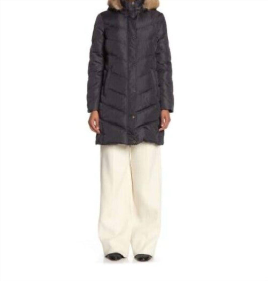 Michael Kors - Missy 3/4 Down Faux Fur Hooded Quilted Jacket