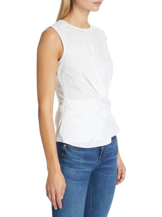 Veronica Beard - Bisa Twisted Stretch Cotton Top