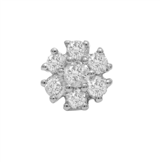 Diana M Jewels - 0.75 Cts Diamond Flower Stud Earrings