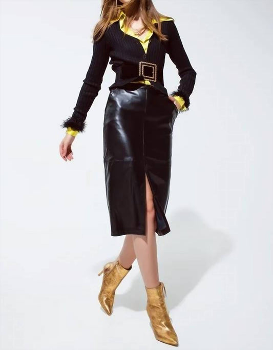 Q2 - Leatherette Pencil Cut Skirt