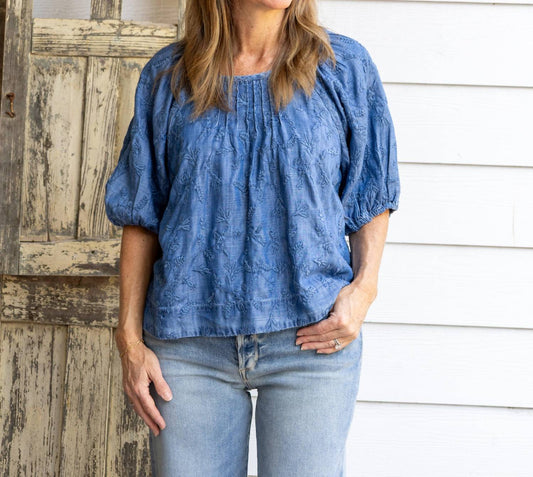 Mahila - Embroidered Denim Top