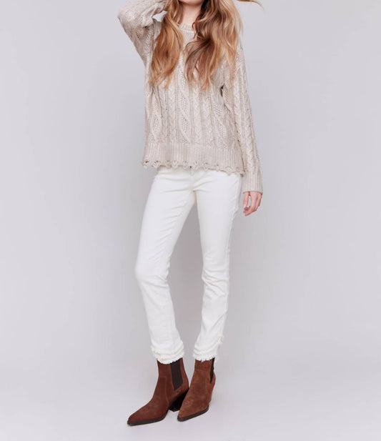 Charlie B - Foiled Cable Knit Sweater