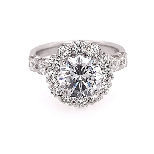 Christopher Designs - Women's Round Halo Diamond Engagement Ring