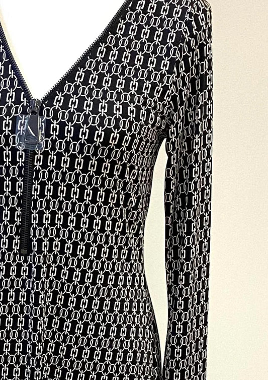 Ariella - Women's Printed Long Sleeve Zipper Dress