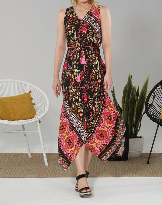 Paparazzi - Rayon Floral Hanky Midi Dress