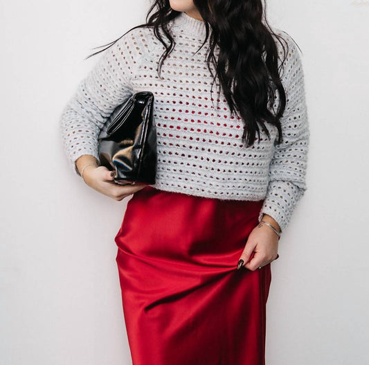 Self Contrast - Open Weave Sweater