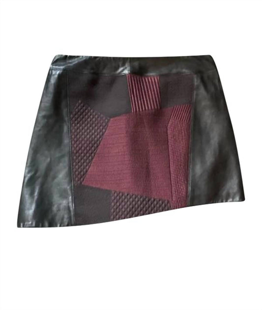 Helmut Lang - PRE-LOVED WOMEN'S CLOTH AND LEATHER SKIRT
